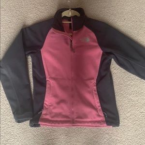 The north face pink and grey zip up